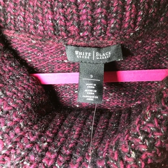 WHITE House black market Marl belted poncho sweater size S - Picture 6 of 10